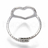 Non-Tarnish 304 Stainless Steel Heart Cuff Ring RJEW-N038-123P-4
