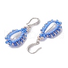 Acrylic Imitation Pearl & Seed Glass Dangle Earrings EJEW-MZ00390-02-4
