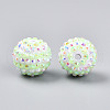 Stripe Pattern Resin AB Rhinestone Round Beads RESI-S313-18x20-14-2