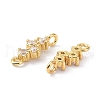 Eco-Friendly Brass Micro Pave Clear Cubic Zirconia Links Connectors ZIRC-C022-03G-2