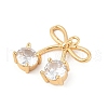 Brass Micro Pave Clear Cubic Zirconia Pendants KK-R219-32B-G-2