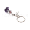 Glass & Tibetan Style Alloy Keychain KEYC-MZ00037-06-4