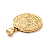 PVD Vacuum Plating 201 Stainless Steel Coin Pendants STAS-P314-33G-3