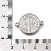 304 Stainless Steel Saint Benedict Medal Cross Connector Charms STAS-C119-12P-3