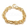 Punk & Hiphop Style Alloy Rolo Chains Link Bracelets for Women Men BJEW-K270-01G-4
