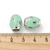 Platinum Tone Alloy Enamel European Beads FIND-E044-02P-01-3