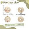 Fingerinspire 60Pcs 2 Styles Printed Wood European Beads WOOD-FG0001-45-2