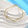 Brass Beaded Double Strand Bracelets BJEW-U027-02G-2