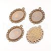 Oval Antique Bronze Color Zinc Alloy Pendant Settings for Cabochon & Rhinestone X-PALLOY-A15257-AB-LF-1