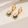 Stylish Stainless Steel Heart Hoop Earrings YO7726-4-1