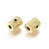 Brass Micro Pave Cubic Zirconia Beads KK-C106-18G-2