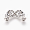 Brass Micro Pave Cubic Zirconia Fold Over Clasps KK-P164-13P-2