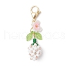 Flower Bud Glass Pearl & Seed Beads Pendant Decorations HJEW-MZ00275-3
