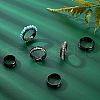 Unicraftale 12Pcs 6 Style Stainless Steel Grooved Finger Ring Settings STAS-UN0031-37-3