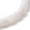 Natural Freshwater Shell Column Beaded Stretch Bracelets for Women BJEW-JB10933-4