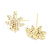 Brass Micro Pave Clear Cubic Zirconia Stud Earrings for Women EJEW-S217-D04-2