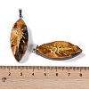 Natural Tiger Eye Gold Sun Pattern Pendants G-L524-14P-04-3