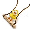 Cute Plastic Swinging Raincoat Duck Pendant Decorations HJEW-A009-01E-2