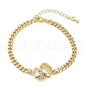 Brass Micro Pave Cubic Zirconia Link Bracelets BJEW-M050-04G-04-4