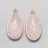 Natural Rose Quartz Pendants G-S221-14G-1