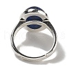 Natural Lapis Lazuli Oval Adjustable Rings RJEW-K371-07S-15-4