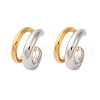 Two-layer C-Shaped 304 Stainless Steel Two Tone Cuff Earrings EJEW-A131-04B-GP-4