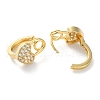 Brass Micro Pave Clear Cubic Zirconia Hoop Earrings EJEW-C121-10G-2