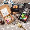 BENECREAT 100Pcs Kraft Paper Storage Boxes with Visible Window CON-BC0007-24B-5