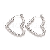 Non-Tarnish Heart 304 Stainless Steel Hoop Earrings for Women STAS-A057-19P-1