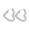 Heart 304 Stainless Steel Hoop Earrings for Women STAS-A057-19P-1