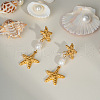 Stainless Steel Starfish Dangle Stud Earrings HA8788-1