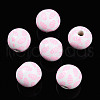 Easter Theme Printed Wood Beads WOOD-T032-22H-1