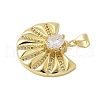 Brass Micro Pave Cubic Zirconia Pendants KK-P293-25B-G-2