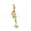 Brass Micro Pave Cubic Zirconia Pendants KK-P295-18G-1