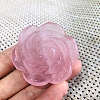 Natural Rose Quartz Carved Rose Figurines PW-WG66930-03-1