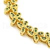 Rack Plating Brass Pave Cubic Zirconia Butterfly Link Bracelets for Women BJEW-B110-05G-04-2