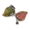 Natural Unakite Heart Pendants G-H073-03P-10-2