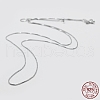 Anti-Tarnish Rhodium Plated 925 Sterling Silver Box Chain Necklaces STER-F039-45cm-13P-3