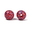 Independence Day Theme Wood European Beads WOOD-Z005-01-3