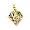 Brass Micro Pave Colorful Cubic Zirconia Pendants KK-H475-06G-1