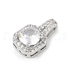 Brass Micro Pave Clear Cubic Zirconia Pendants KK-R219-35P-2