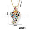 Brass Pave Colorful Cubic Zirconia Letter Pendant Box Chain Necklaces NU0575-25-1