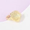 Ocean Theme Brass Cuff Rings RJEW-C135-01G-07-1