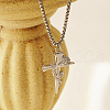 Non-Tarnish Stainless Steel Rose Sword Pendant Necklaces for Women's Daily Wear AZ3266-2-1