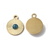 PVD Vacuum Plating 201 Stainless Steel Natural Crazy Agate Charms STAS-C064-VC865-3
