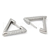 Rack Plating Triangle Brass Micro Pave Cubic Zirconia Hoop Earrings EJEW-Z059-14P-01-2