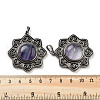 Natural Fluorite & Brass Pendants G-K338-09AS-01-3