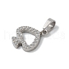 Ion Plating(IP) 304 Stainless Steel Micro Pave Cubic Zirconia Pendants STAS-Z107-04P-05-2
