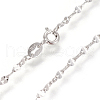 Anti-Tarnish Rhodium Plated 925 Sterling Silver Link Chain Necklaces STER-L059-09P-1