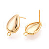 Brass Stud Earring Findings KK-N263-16G-2